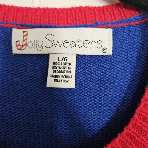 Ugly Christmas Sweater Snowman 3D Adult Size Large Light Up Jolly Sweaters Works - Picture 3 of 10